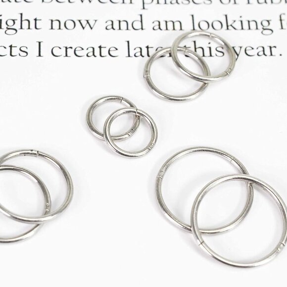 4Pairs/Pcs 18G Surgical Steel Hinged Clicker Segment Nose Rings Hoop Helix Carti - Picture 5 of 6